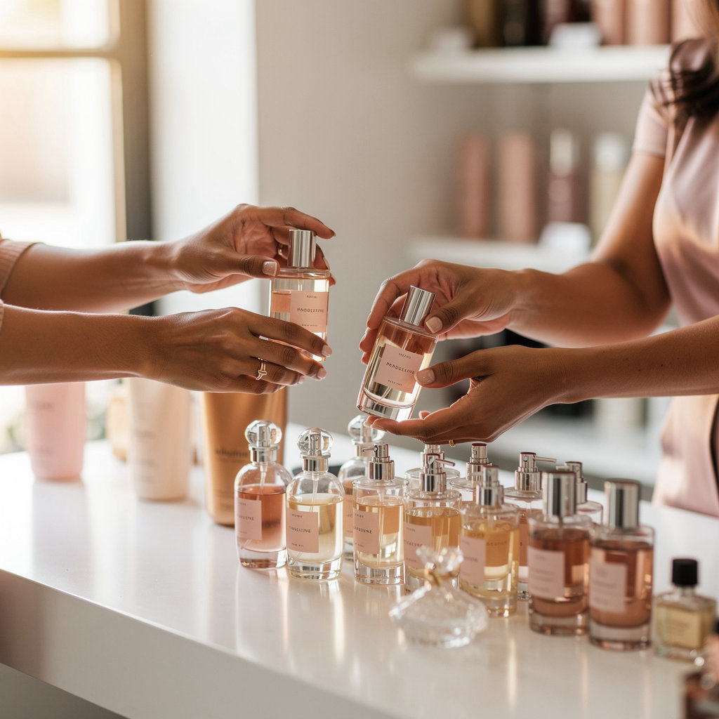 Cosmetic Palace Perfumes & Beauty Supply Chula Vista team members engaging with local customers in a community-focused setting